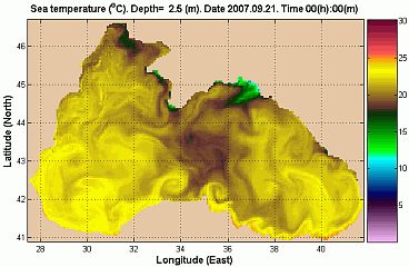 Sea Temperature. Depth 2.5 m